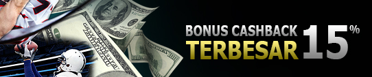 BONUS CASHBACK MINGGUAN TERBESAR 15% [NO LIMIT]